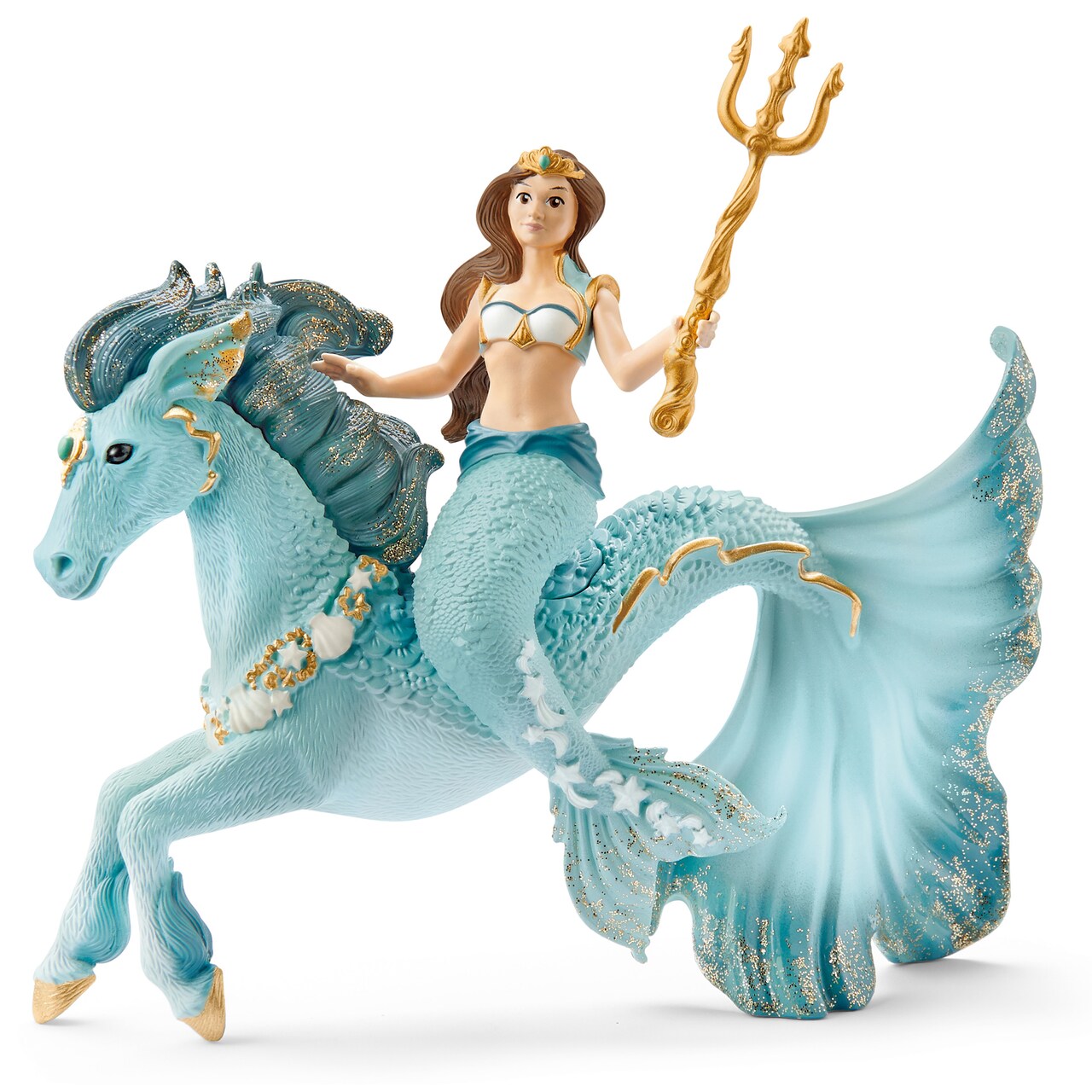 Schleich Bayala: Mermaid Eyela On Underwater Horse - 3pc Figurine Playset, Realistic Enchanting Figures, Fantasy Toy, Magical Decoration, Kids Ages 5+